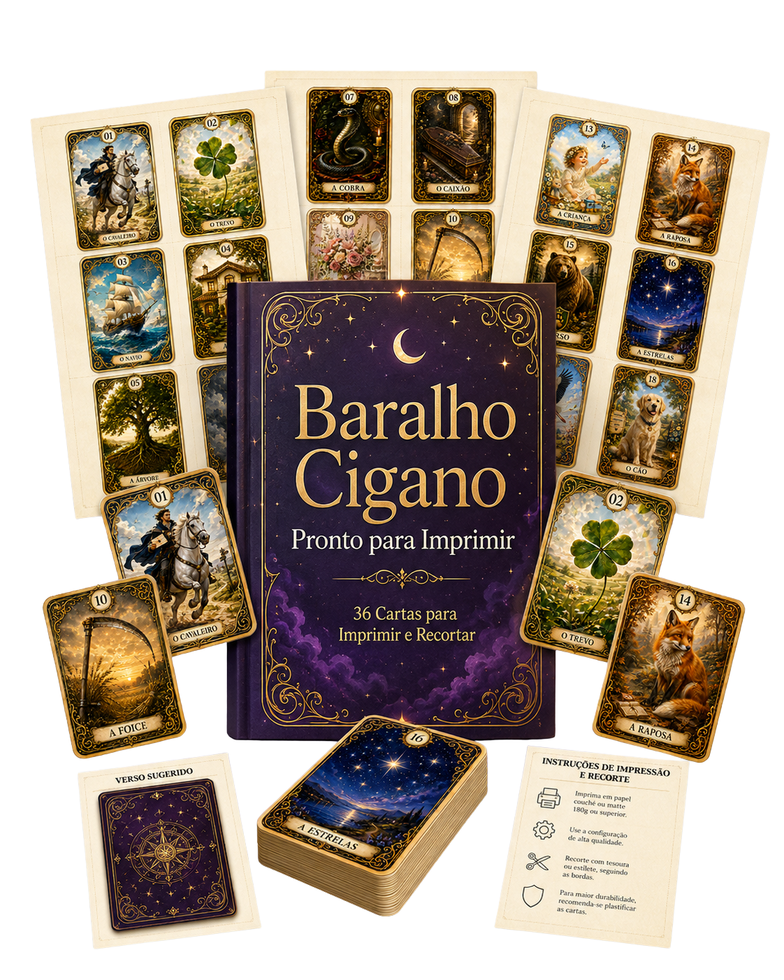 Baralho Cigano Pronto para Imprimir