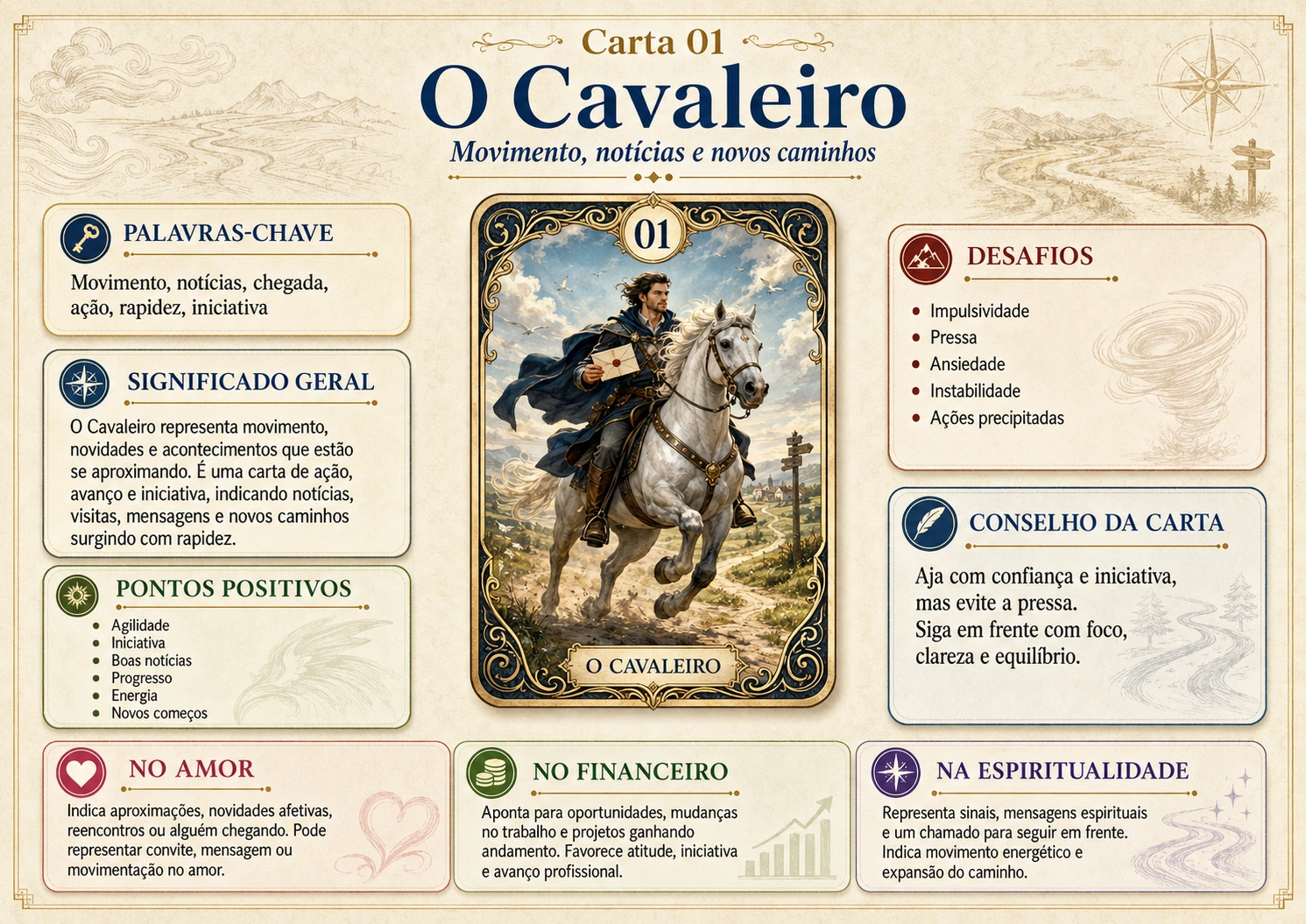 Mapa Mental — Carta 01 · O Cavaleiro